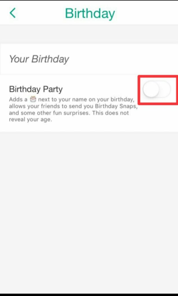 Your birthday party is unchecked 