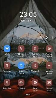 The photo is set in the notification bar background 