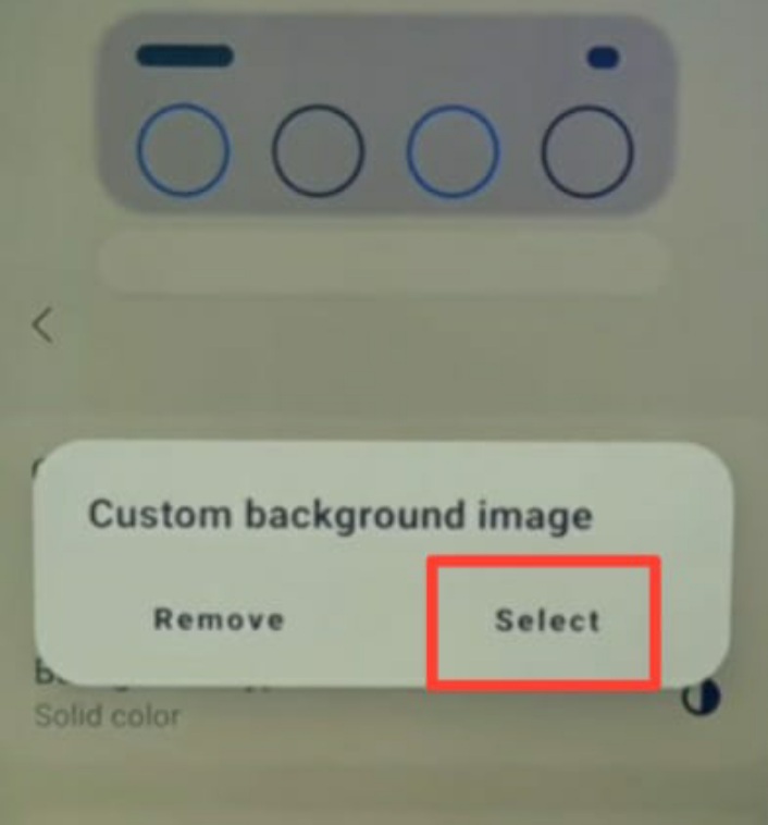 Tap on select option 