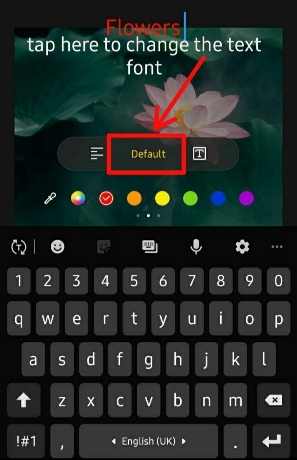 Tap on the Default option to change the font style