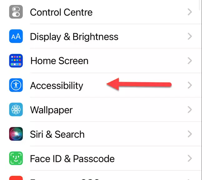 Accessibility settings