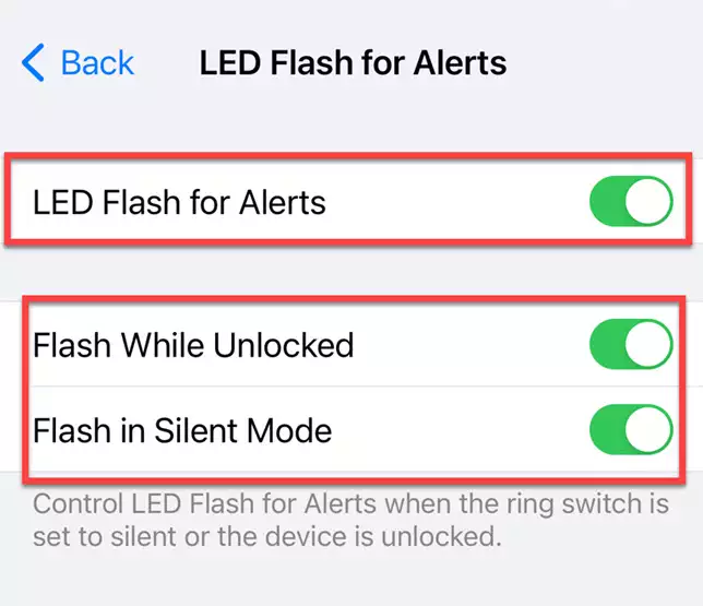 how to set flash alert on iphone 7 plus