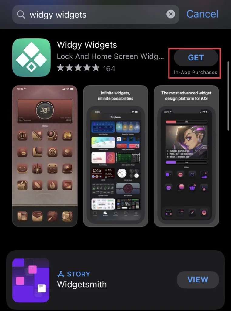 Install the "Widgy widgets" app from the Apple App Store.