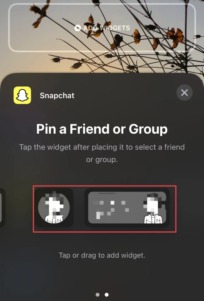 You can pin a friend so tap on the "Profile" to add it.