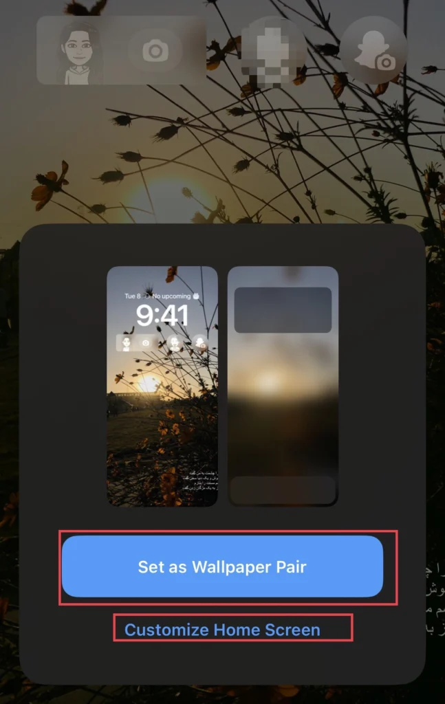 Then select "Set as Wallpaper Pair" if you want to add it for both screens.