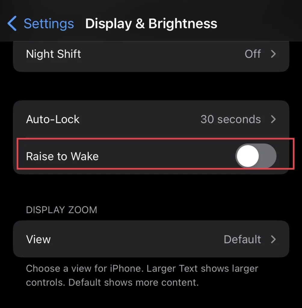 Finally tap to turn off the "Raise to Wake' from the display menu.