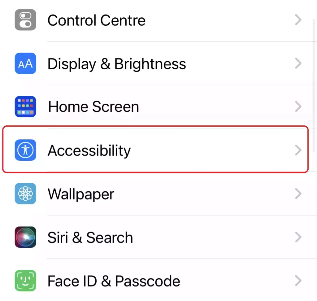 Accessibility in Settings