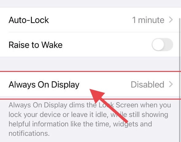 Then select "Always On Display."