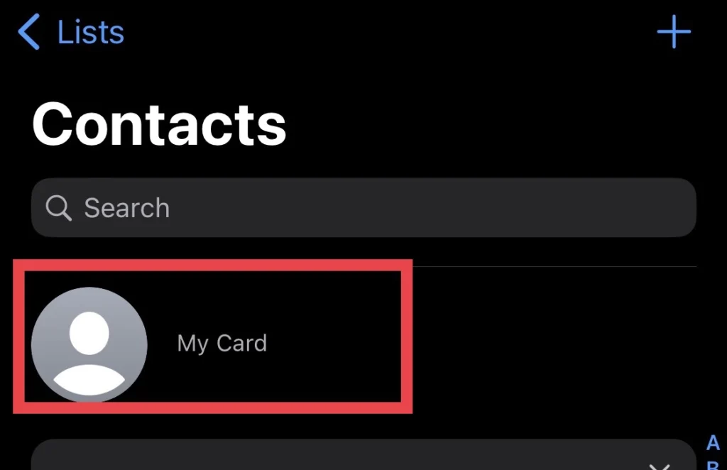 Then tap on "My Card"
