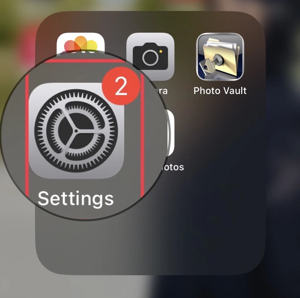 Go to the settings app.