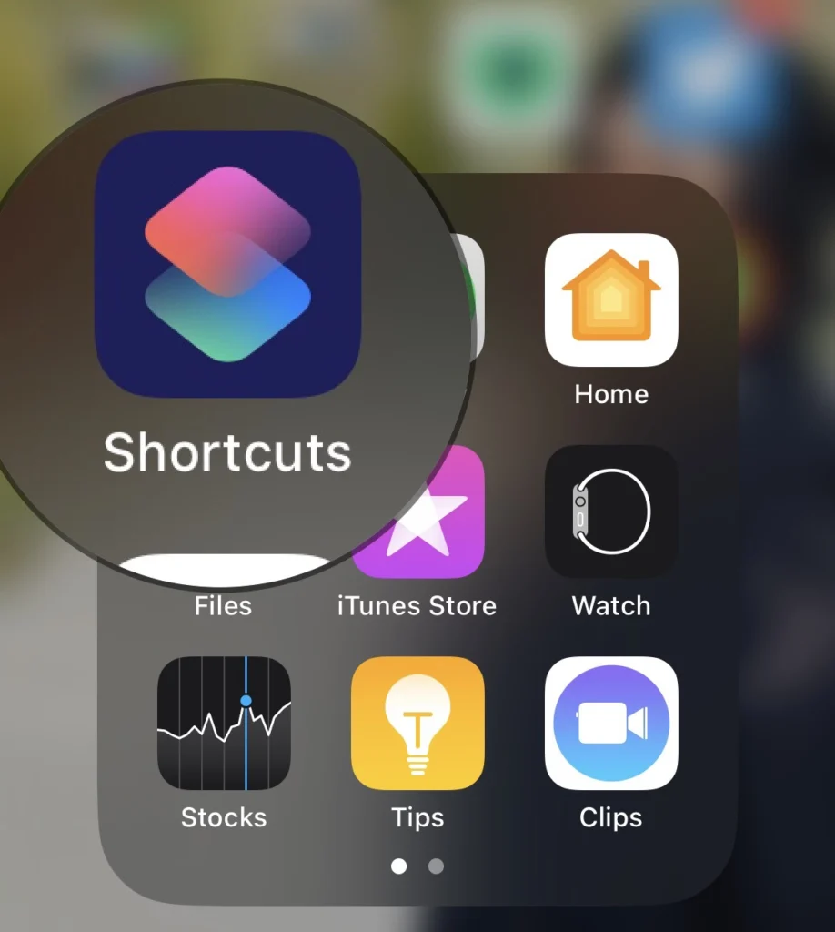 Go to "Shortcuts" app.