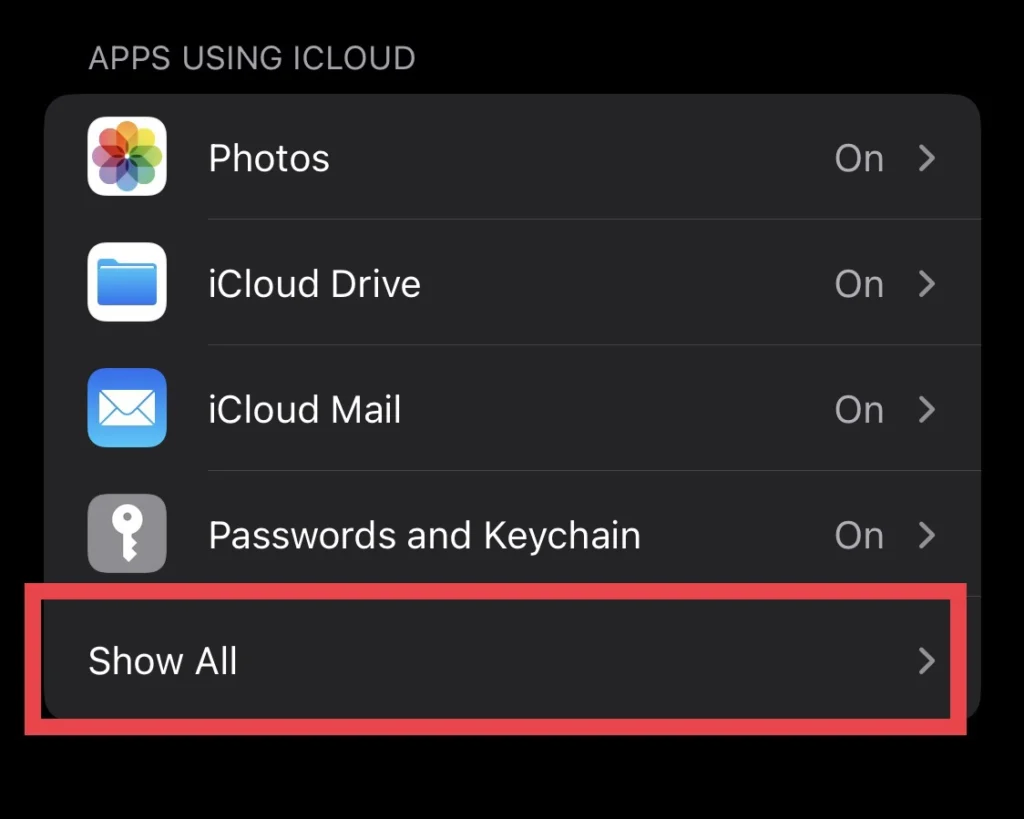 Now select "Show All" option.