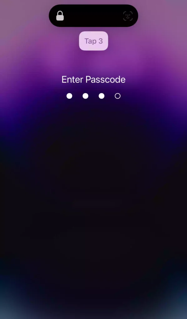 Tap your passcode by saying it