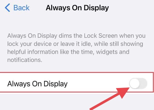 Finally turn off the "Always On Display" feature.