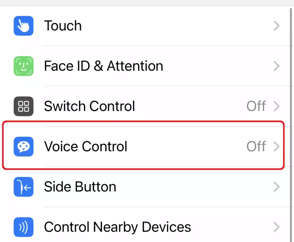 Voice Control in Accessibility