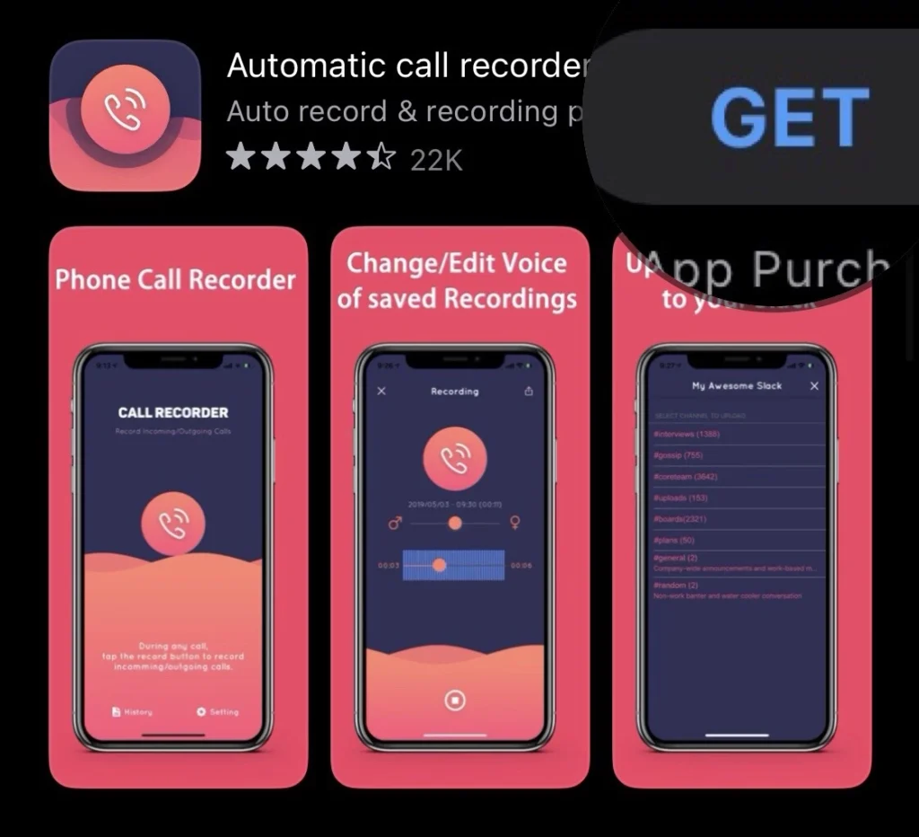 Download the "Automatic Call Recorder" from App Store.