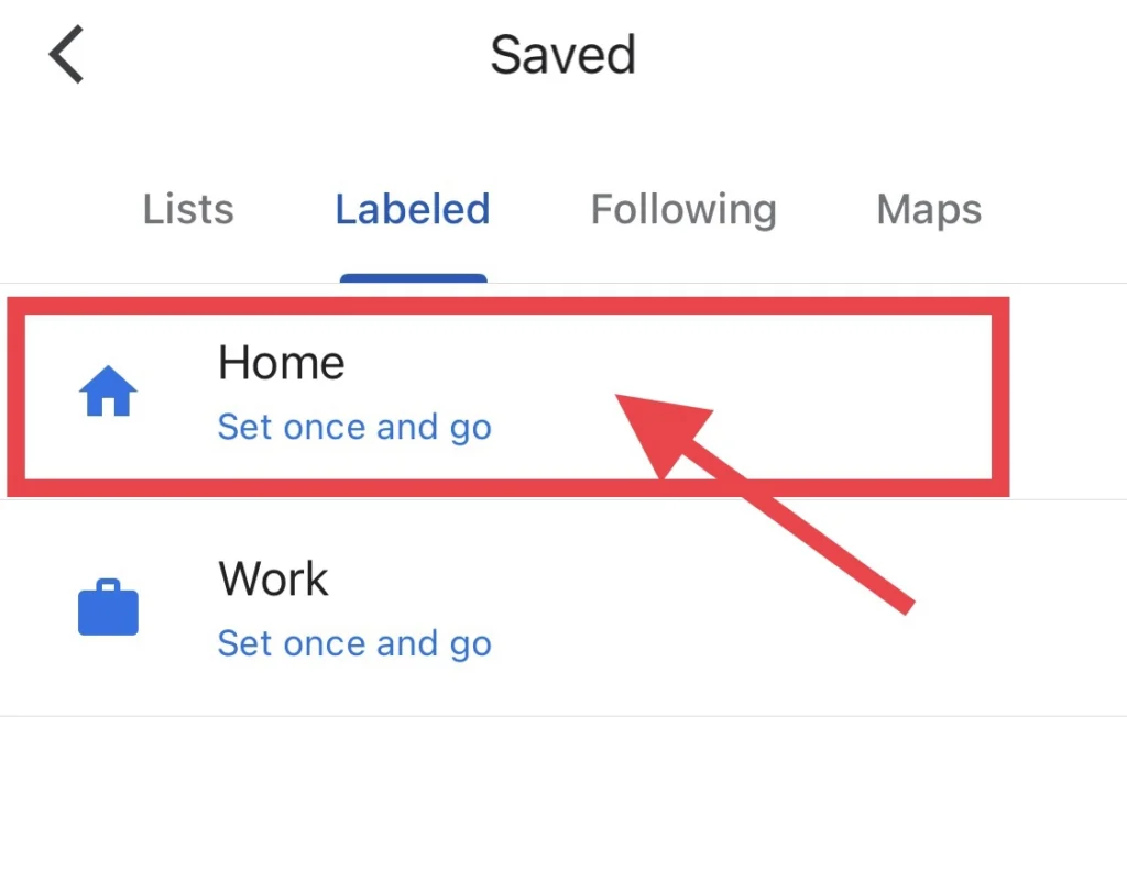 Choose "Home" to set your home location.