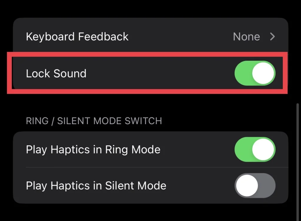 Toggle on "Lock Sound"