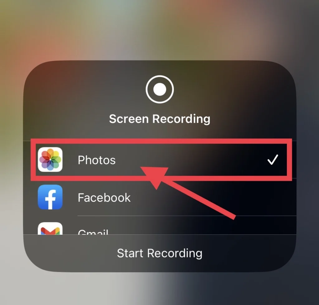 Then select "Photos" to save the recorded files.