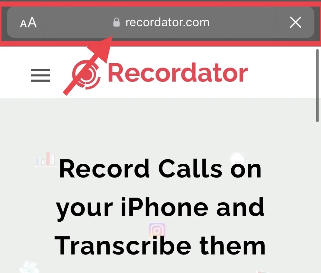 Open the "Recordator.com" site.