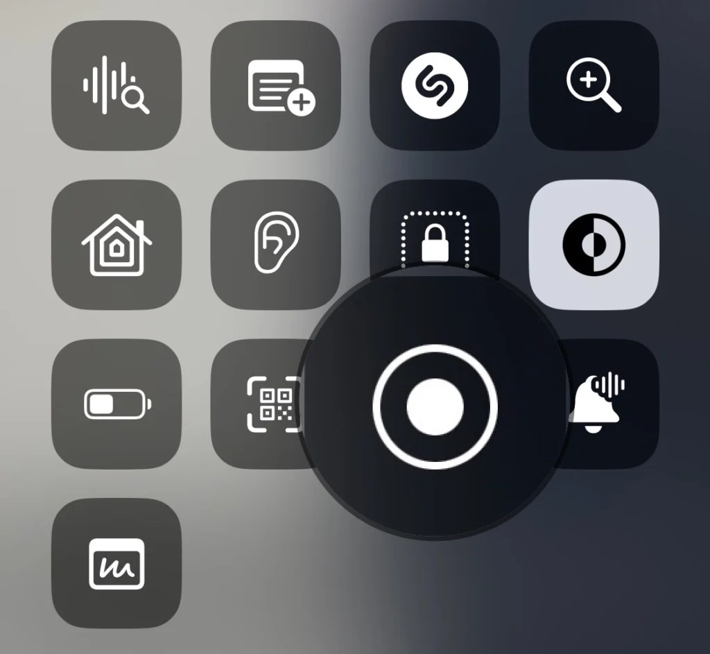 Tap on "Screen Recording" icon.