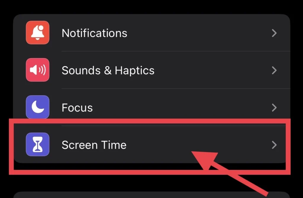 Then tap on "Screen Time"