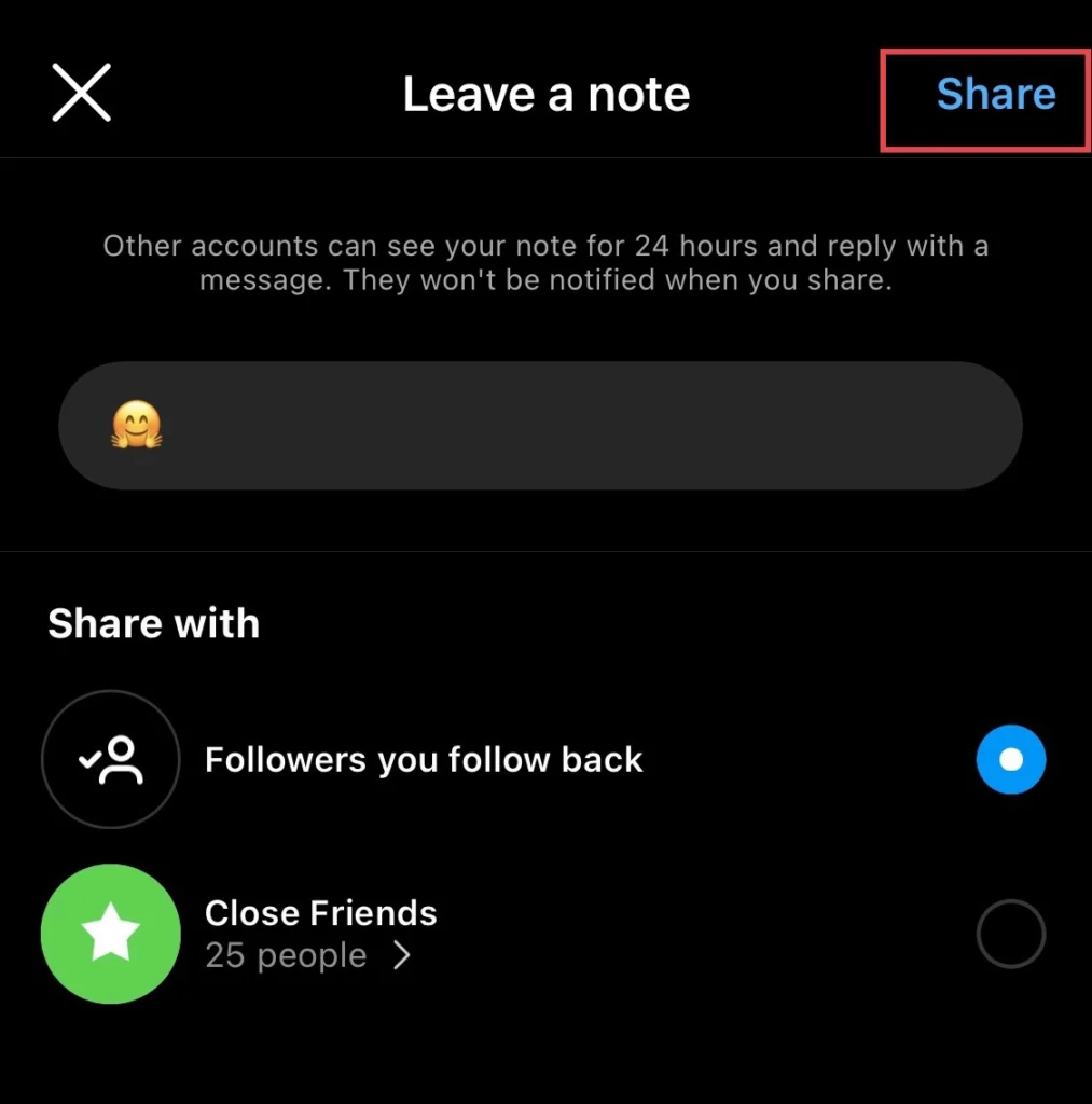Finally tap on "Share" option.