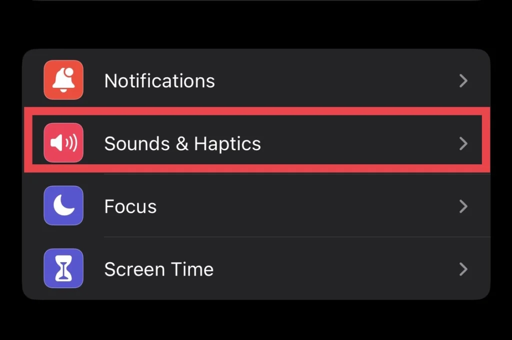 Tap on "Sounds & Haptics" 