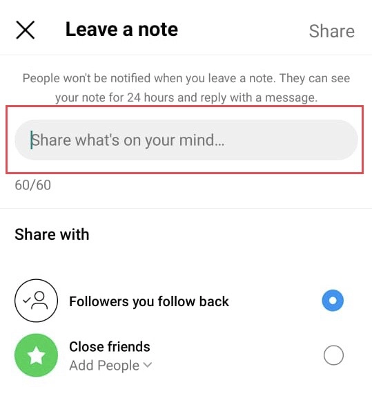 Now leave your "Note"