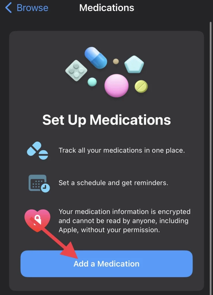 Then Add a Medication to the health app