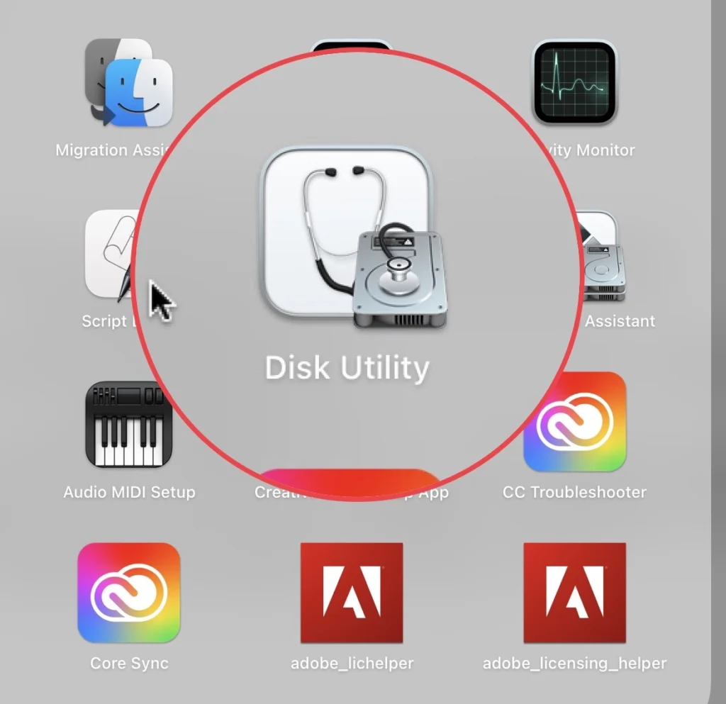 Choose "Disk Utility"