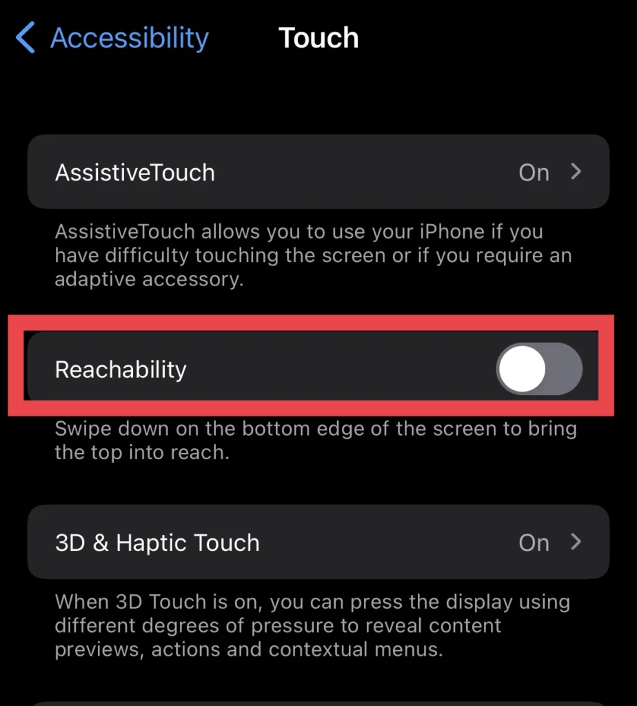 then toggle off the Reachability feature.