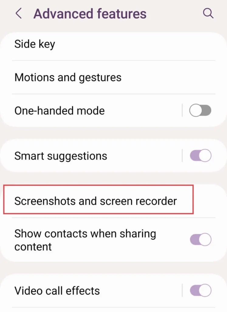 Tap on Screenshots and Screen Recorder.