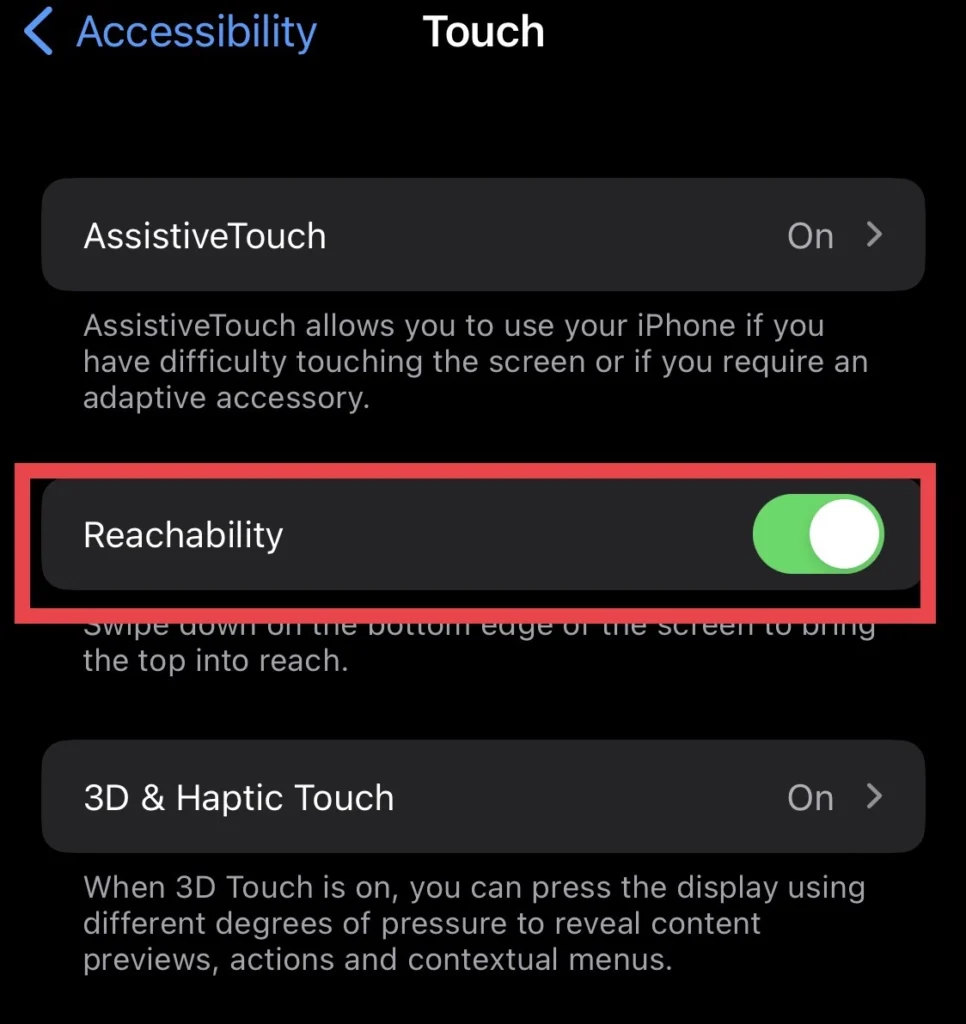 Now turn on the Reachability option.