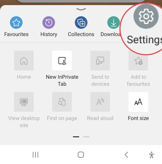 Go to Settings of the Edge browser.