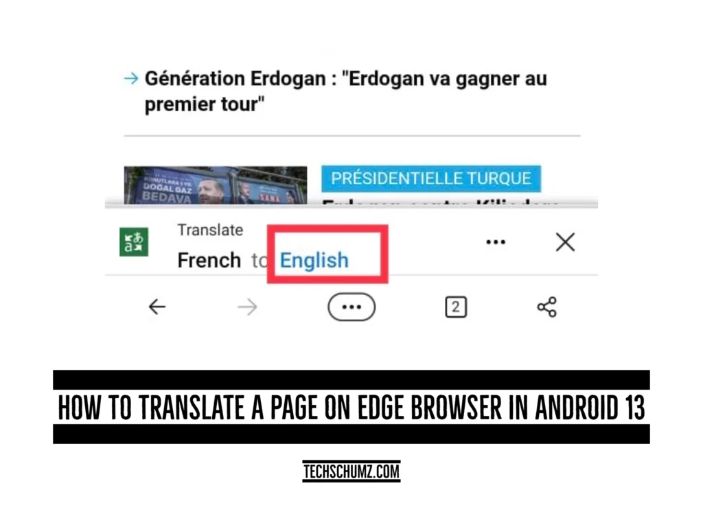 Translate a page on edge browser Techschumz