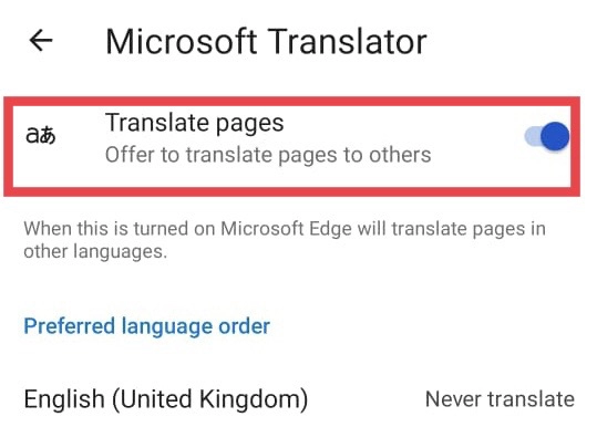 Then turn on the Translates Pages option.