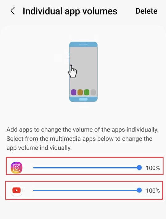 Now adjust the volume for individual apps.