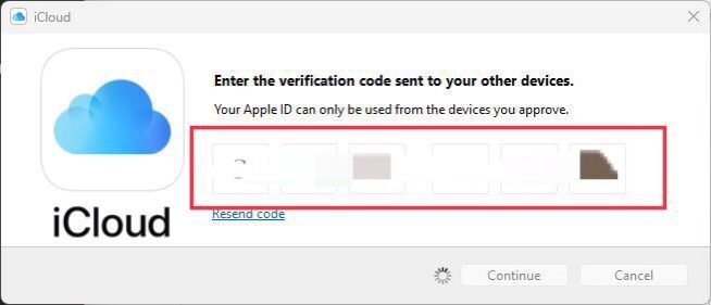 Then type the verification "Code" from your other apple device.