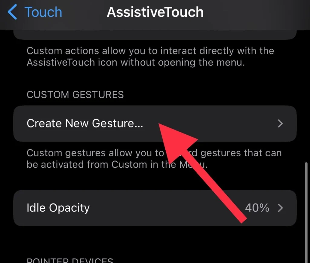Then click on Create New Gesture.