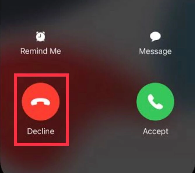 To decline the call tap on Decline button.