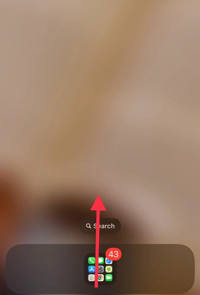 Swipe up the screen from bottom to top.