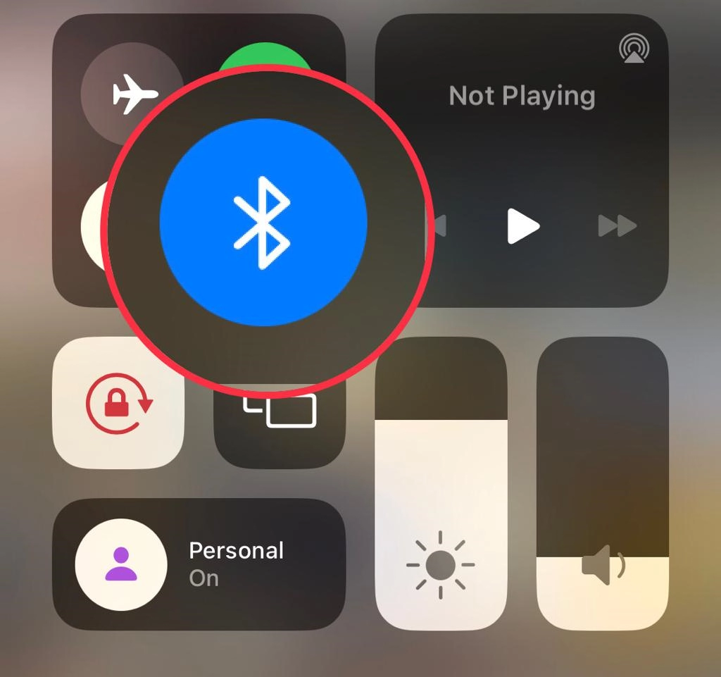 Turn on the Bluetooth from the Control Centre.