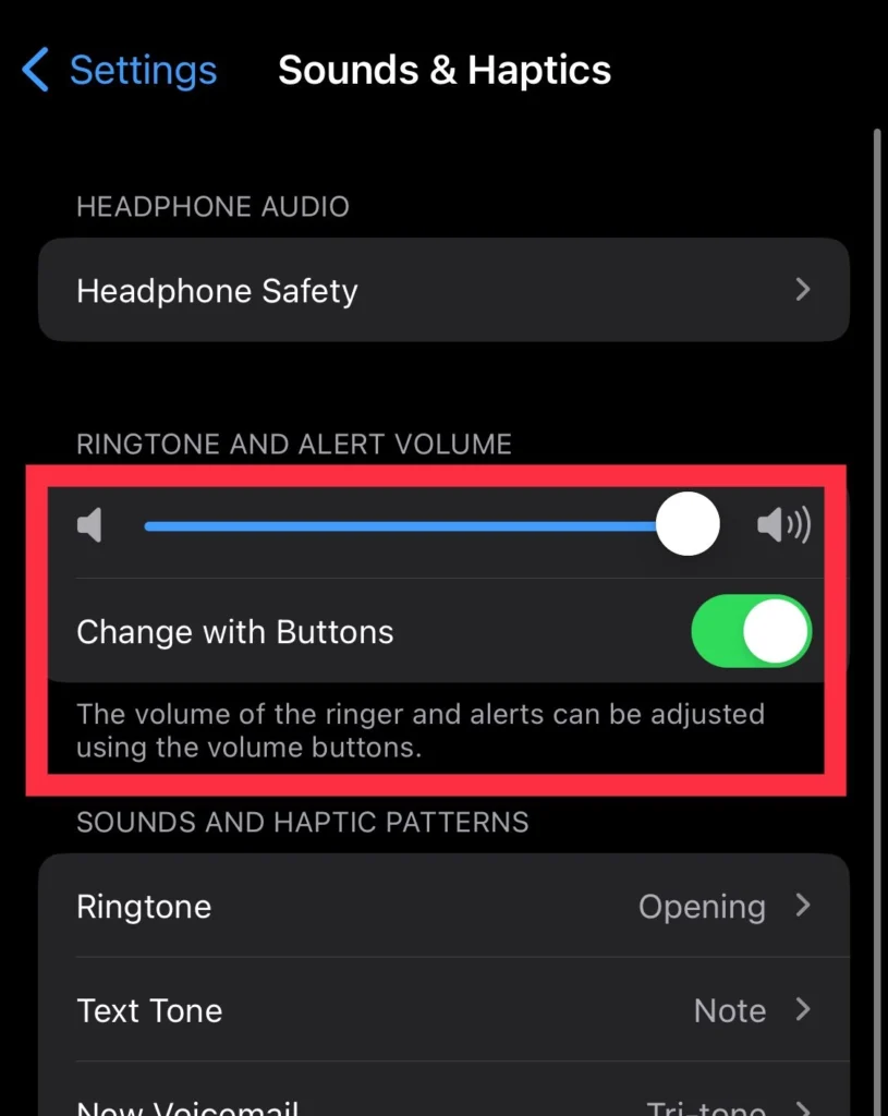 Now adjust the Ringtone volume as your favor.