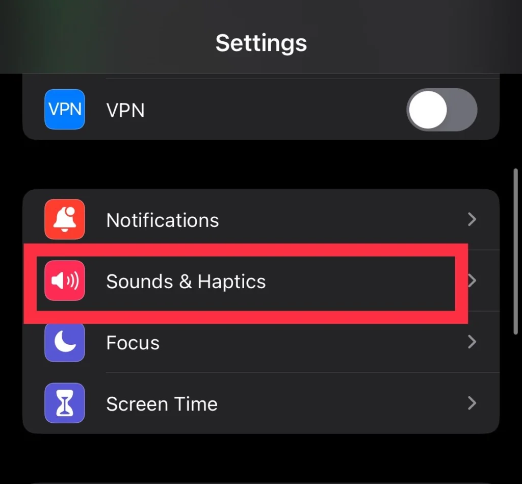 Tap on Sound & Haptics from the Settings.
